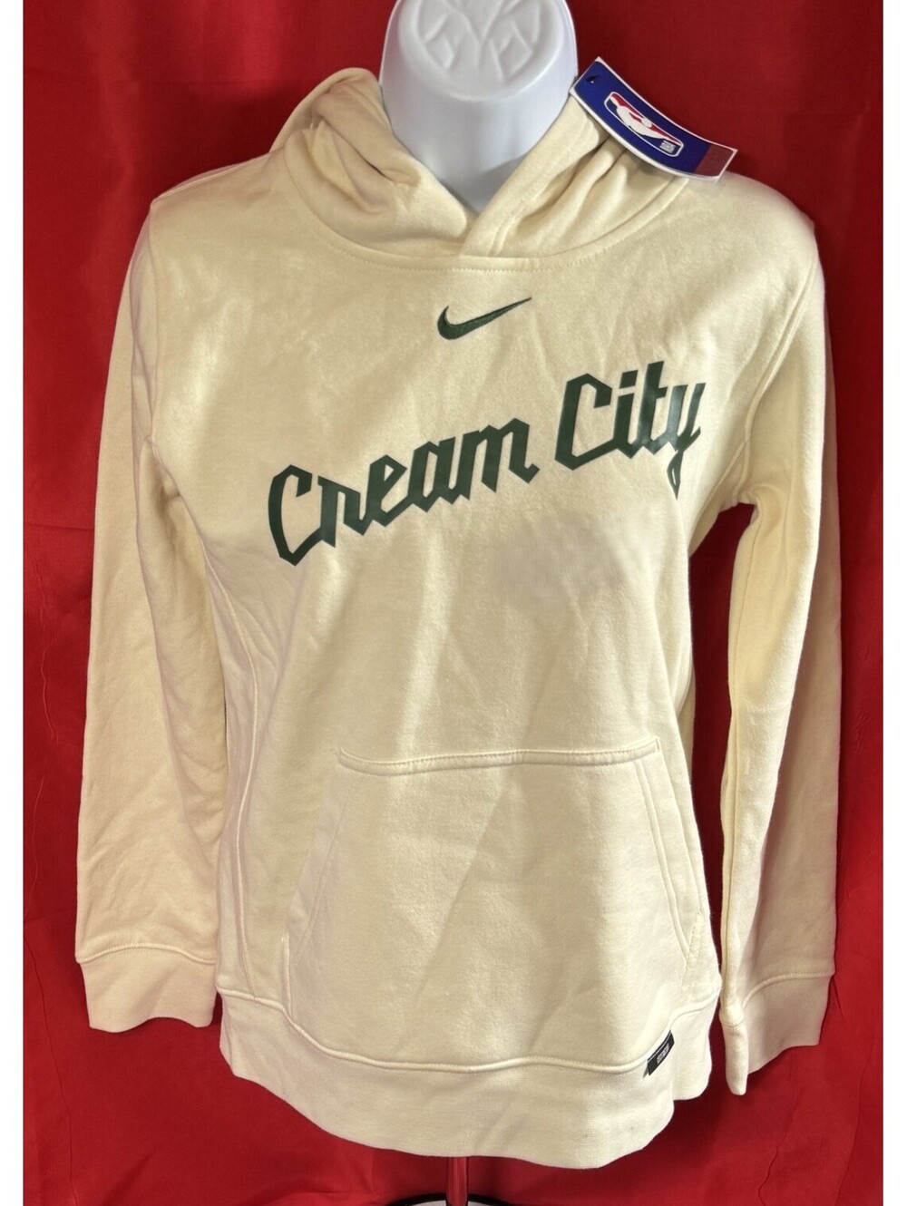 Nike Milwaukee Bucks "Cream City" City Edition Pullover Hoodie Youth M NWT